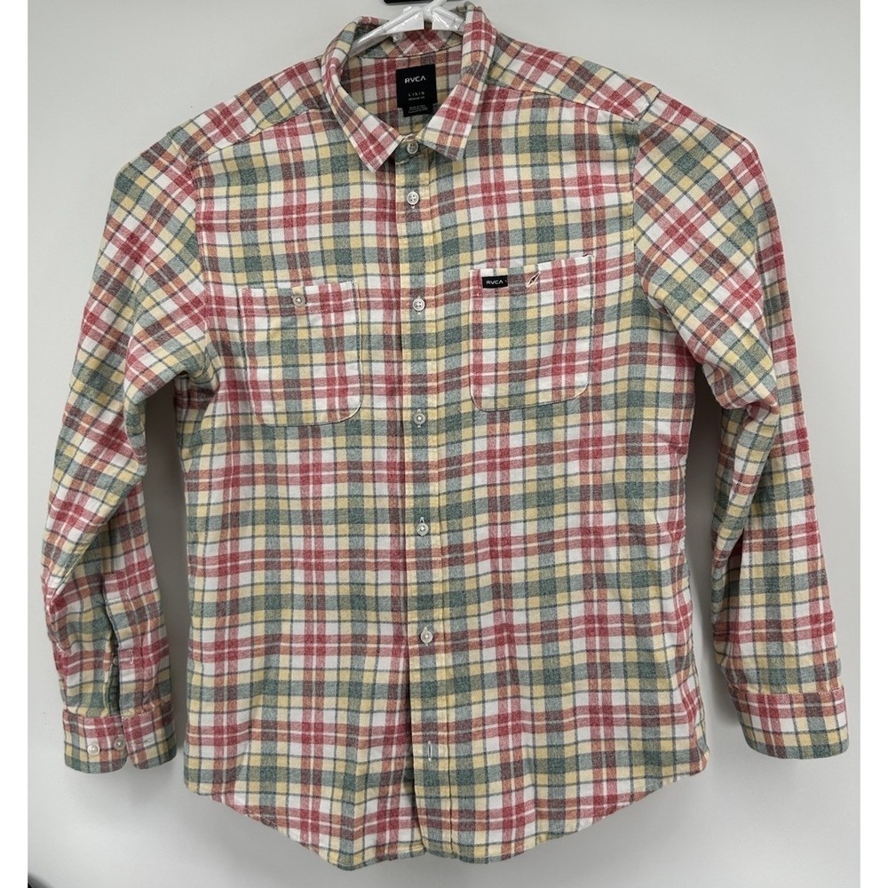 RVCA Regular Fit Long Sleeve‎ Button Down Multicolored Men's Size Large